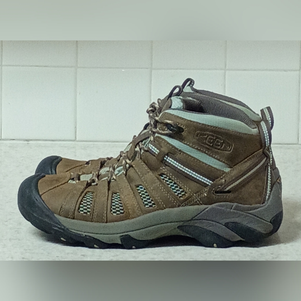Keen Voyageur Mid Hiking Boots Size 10 Women's Brown and Gray Athletic Shoes